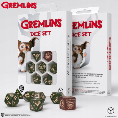 Set zare Q Workshop Gremlins Dice Set, poliedrikë, shumëngjyrshëm