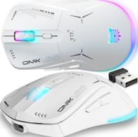 Maus gaming wireless Onikuma CW917, Bluetooth, RGB, i bardhë