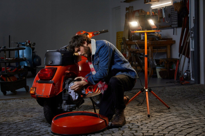 Reflektor pune LED Ledvance Worklights Tripod, 2x20W, 4000K, portokalli