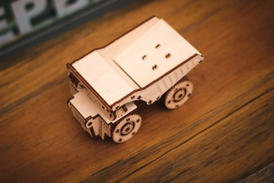 Set druri 3D EWA Eco-Wood-Art Mini Belaz, model kamion ndërtimi, montim pa ngjitës, dru natyral