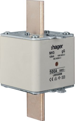 Siguresë Hager Polo Fuse Link, NH3, 500A, e hirtë