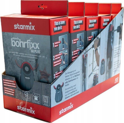 Pajisje grumbulluese pluhuri Starmix Bohrfixx 60 Plus 110134, për shpim në mur, gri