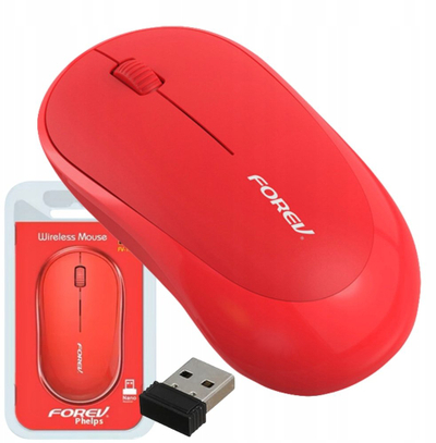 Maus wireless Forev FV-185, 1200 DPI, i kuq
