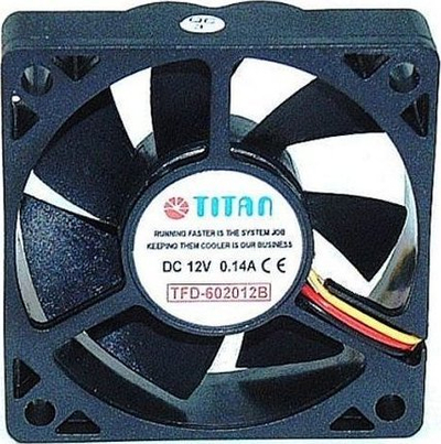 Ventilator kasë Titan TFD-6020M12B, 60 mm, 3-pin, i zi