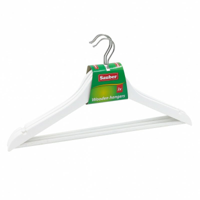 Set varëse rrobash Sauber 24850015, dru, 3 copë, të bardha