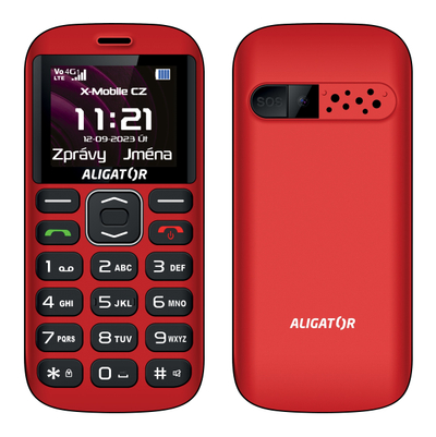 Telefoni Aligator A720 4G, VoLTE, me karikues tavoline, i kuq e zi