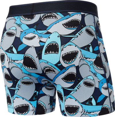 Bokser SAXX Daytripper, Comfort Stretch, me print peshkaqenë, blu/gri