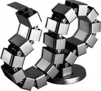 Sistem vertikal kabllor Techly ISWT-CAN-6735, ABS çelik, për tavolina Sit Stand, i zi