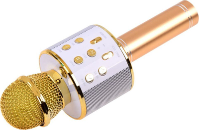 Mikrofon karaoke pa tela Jokomisiada IN0136, me altoparlant, për fëmijë, i verdhë