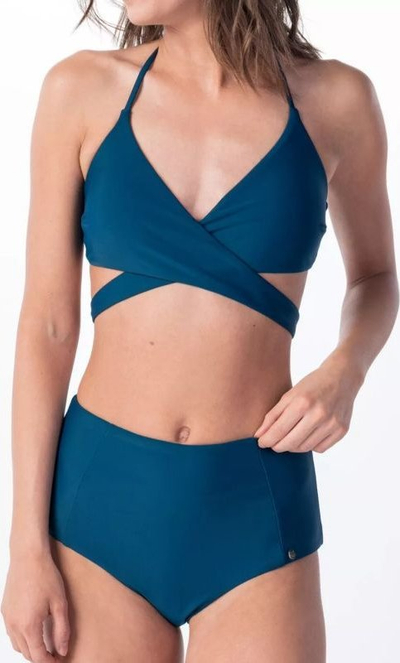 Pjesë e poshtme bikini Aquawave Palima Wmns, bel i lartë, për goca, blu e errët