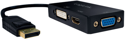 Përshtatës AV Adapter LogiLink DisplayPort - HDMI - D-Sub (VGA) - DVI-I, i zi
