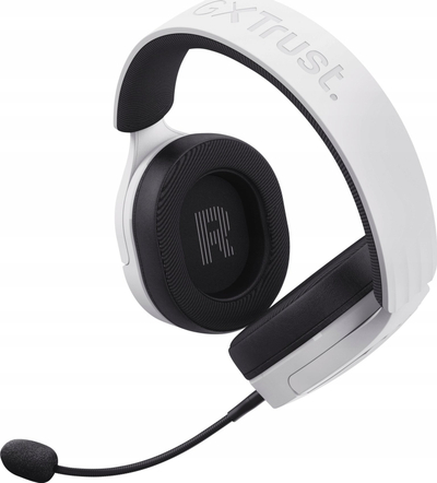 Kufje gaming Trust GXT 491W FAYZO, pa tela dhe me kabllo, USB C Bluetooth, të zeza e të bardha