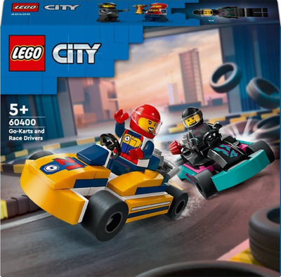 Set LEGO City Go Karts and Racing Drivers 60400, 99 pjesë, 5+