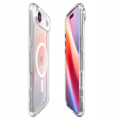 Mbrojtëse telefoni Spigen Ultra Hybrid MagSafe, për iPhone 17 Air dhe 17 Pro, transparente, kornizë e bardhë