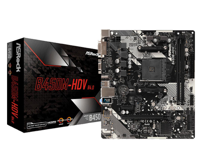 Pllakë amë ASRock B450M HDV R4.0, socket AM4, Micro ATX, e zezë