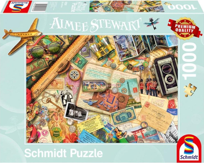 Puzzle Schmidt Aimee Stewart Travel Memories, 1000 copa, mosha 12+, me plot ngjyra