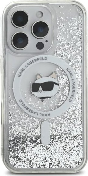 Kllapë telefoni Karl Lagerfeld Choupette MagSafe për iPhone 16 Pro Max, 6.9", Liquid Glitter, transparente