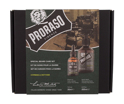 Set Proraso Cypress & Vetyver, shampo për mjekër, 200 ml + vaj për mjekër, 30 ml