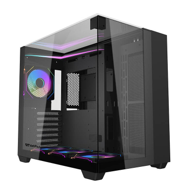 Kësë kompjuteri DarkFlash TH285, ATX Cube, ARGB, xham i fortë, e zezë