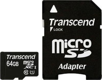 Kartë memorie Transcend MicroSDXC TS64GUSDXC10, 64GB, Class 10 UHS I, me adaptor