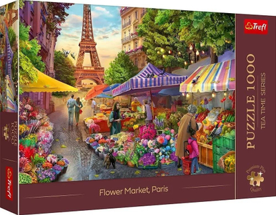 Puzzle Trefl Tea Time Flower Market Paris, 1000 pjesë, shumëngjyrësh