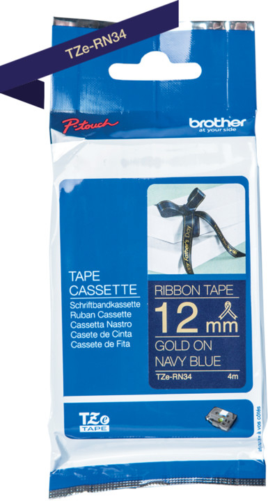 Kaset printimi Brother TZE-RN34, blu / ar, 12mm, 4m
