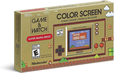 Konsolë dore Nintendo Game & Watch Super Mario Bros., ekran me ngjyra, lojëra të integruara, e artë e kuqe