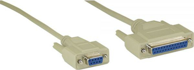 Kabllo seriale InLine DB9 në DB25, 2m, gri