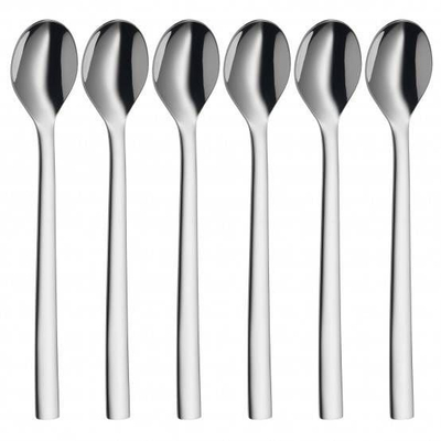 Set lugë latte macchiato WMF Nuova 1291396046, 6 copë, çelik inox, argjendtë