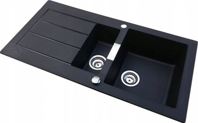 Set lavaman kuzhine Franke Sirius 2.0 me bateri Steiner Julia, 1.5 legen, 60 cm, Onyx dhe e zezë mat