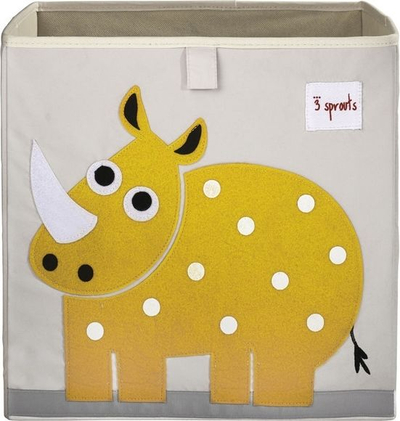 Kuti palosëse lodrash 3 Sprouts Yellow Rhino, pëlhurë, katrore, e verdhë