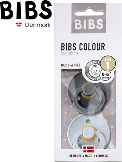 Memë Bibs, 2 copë, e hirtë/ e kaltër