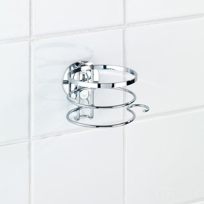 Mbajtës për tharëse flokësh Rebrilliant Meserve, inox, për mur, ngjyrë argjendtë