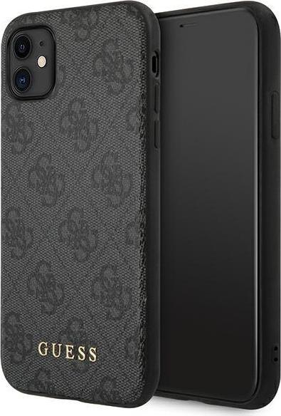 Kutitë mbrojtëse Guess GUHCN61G4GFGR për iPhone 11, hard case, koleksioni 4G, gri