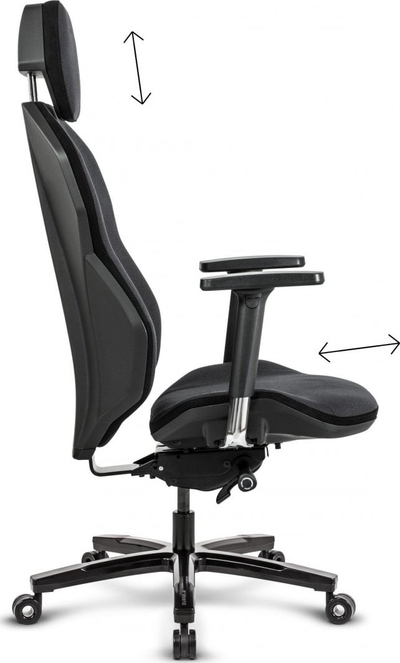 Karrige gaming Quersus ICOS 1.1, me mbështetëse ergonomike, krahë 4D, e zezë