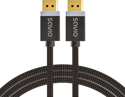 Kabllo DisplayPort Savio CL-165, 1m, 8K, e zezë