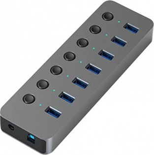 Hub USB A 3.0, 7 porta USB 3.0, 5 Gb/s, gri