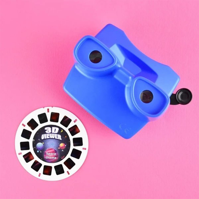 Lodër projektor me syze Blue Space Slides Robe, me slajde, stil retro, blu