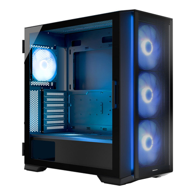 Kuti kompjuteri MODECOM HORIZON ARGB Flow, MIDI, USB 3.0, Type C, e zezë