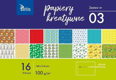 Set letra kreative Tetis A5, 3 blloqe, 16 fletë, shumëngjyrëshe