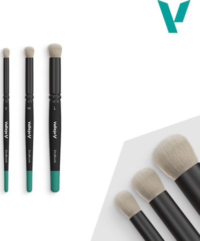 Set furçash pikture VJPB07990, 3x dry brush, qime natyrale