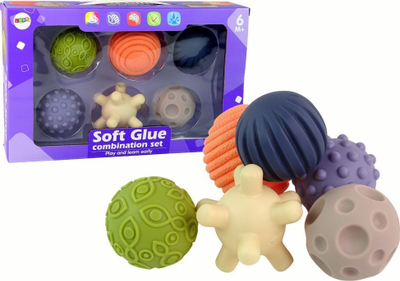 Set toptha shqisorë Leantoys, 6 copë, shumëngjyrëshe