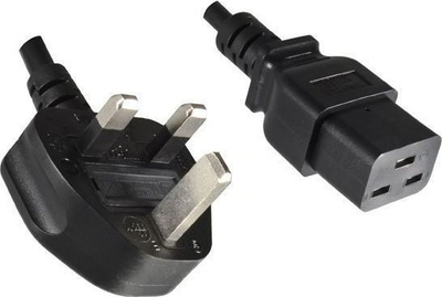 Kabllo rryme MicroConnect UK Type G në C19, 1.8m, e zezë