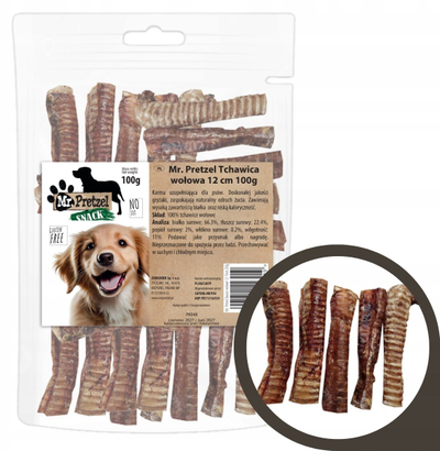 Shujtë natyrale për qen DOG TREATS, trake viçi e tharë 25cm
