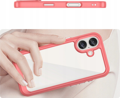 Kapak telefoni Outer Space Case për iPhone 16 Plus, kornizë e verdhë, i kuq
