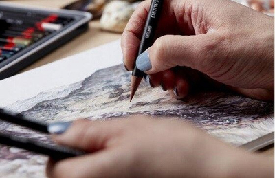 Set qymyr vizatimi Derwent Charcoal, komplet lapsa dhe shufra, për artistë, i zi