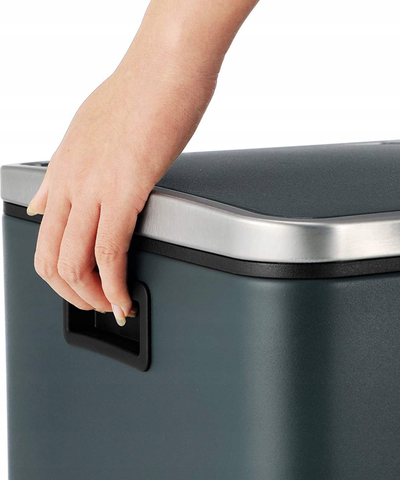 Kosh riciklimi SONGMICS 2 x 30L, çelik inox, me pedale, gri