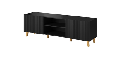Kredencë TV Pafos, 150x40x52 cm, MDF, e zezë mat