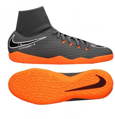 Atlete futbolli Nike Hypervenom PhantomX 3 Academy DF IC, të hirta/portokalli, nr. 42 (AH7274 081)