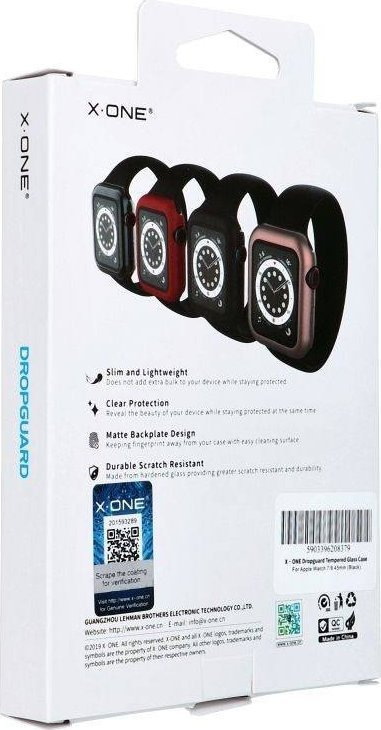 Korniçë mbrojtëse Futera X-One Dropguard për Apple Watch Series 7 8 9 45mm, e zezë